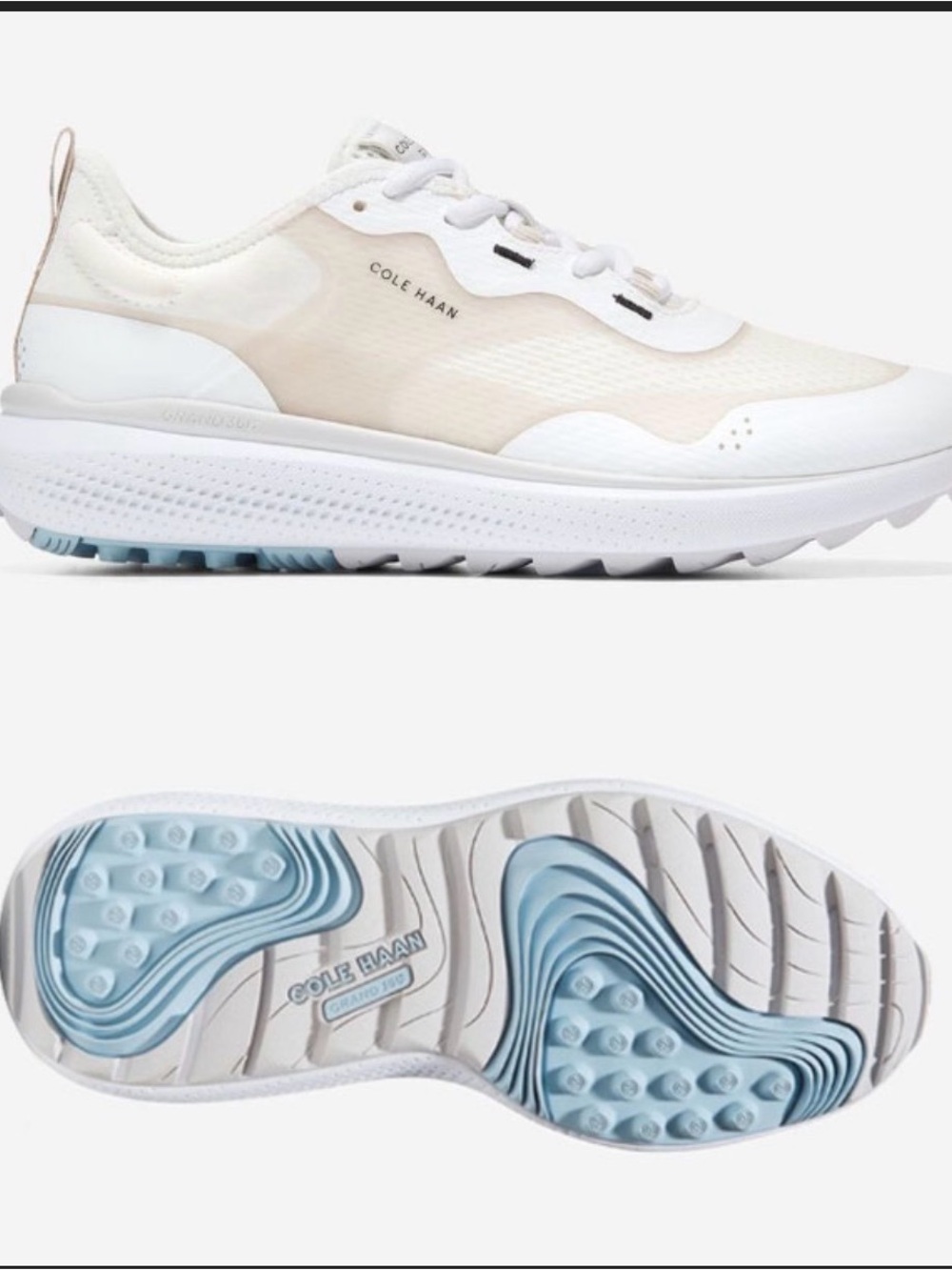 Cole Haan Women’s White & Cream Athletic Golf Sneakers